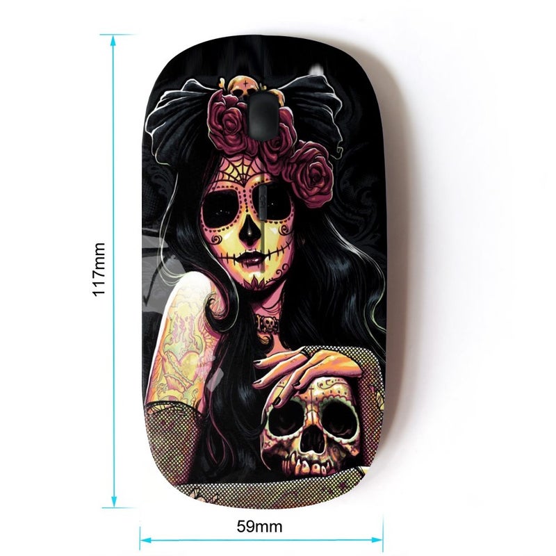 KOOLmouse [ Optical 2.4G Wireless Mouse [ Black Rose Skull Death Candy Skull ] - Image 2